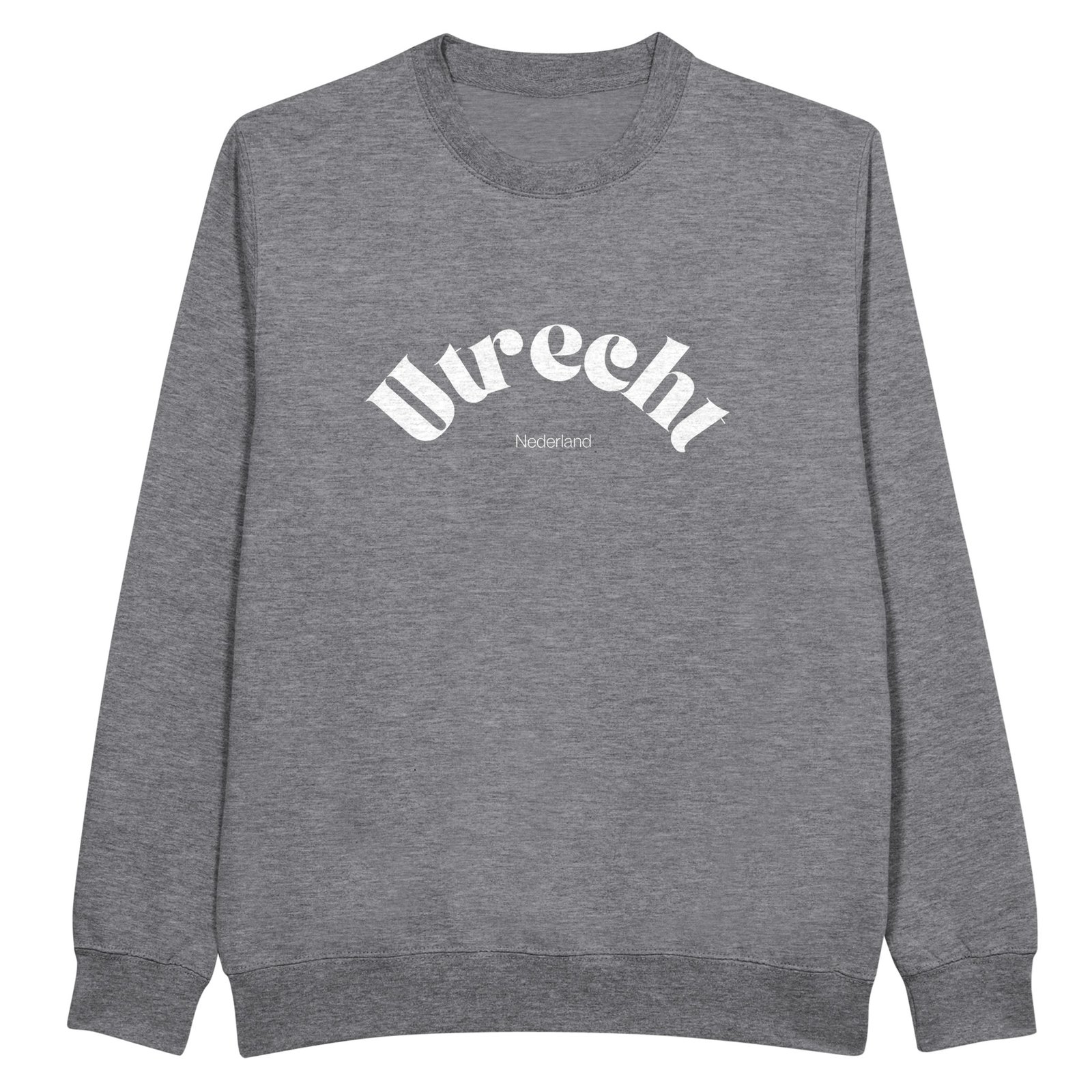 Unisex Sweatshirt met ronde hals met Utrecht print opdruk in witte letters