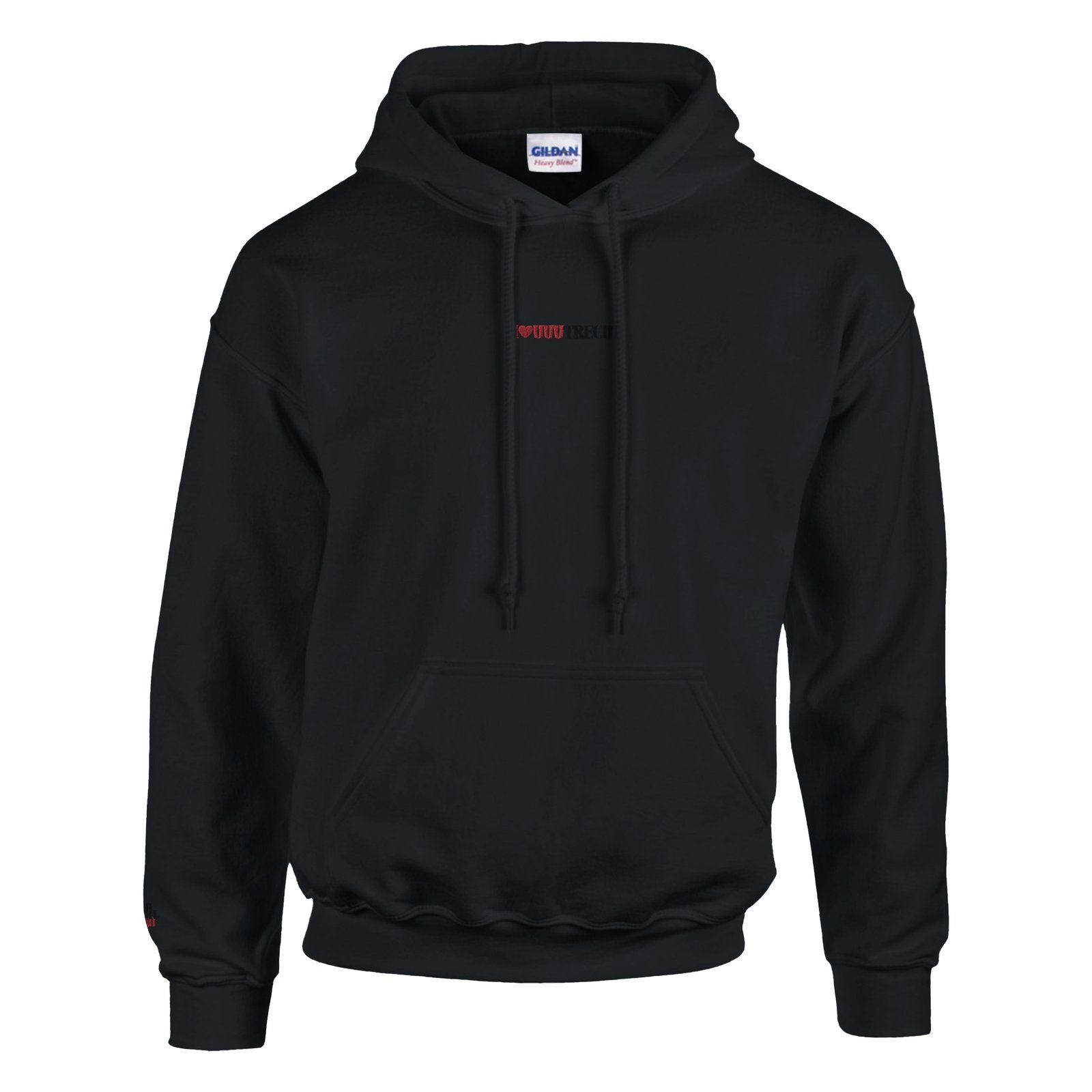 I love UUUtrecht Hoodie op de borst en UUUtrecht op de rechtermouw geborduurd