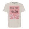 t-shirt vrolijk pasen. Leuk om cadeau te geven voor pasen. In diverse pastelkleuren off white