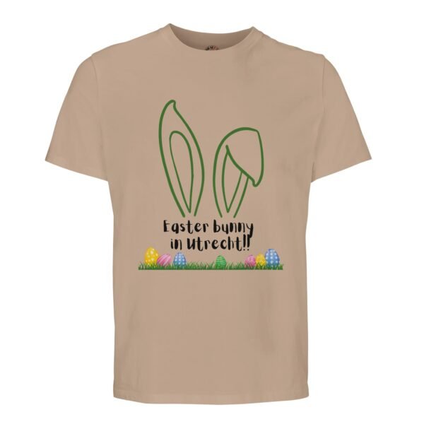 t-shirt easter bunny in utrecht, leuk om cadeau te geven voor pasen of verjaardag. In lichtbruin
