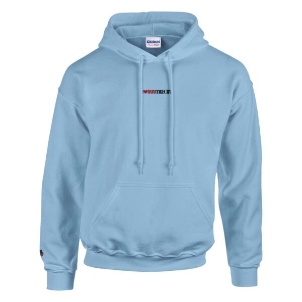 blauwe hoodie met I love Utrecht opdruk, perfect cadeau voor een verjaardag, vaderdag of voor de echte Utrechter.