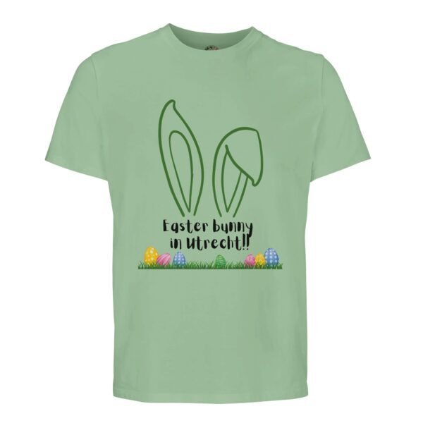t-shirt easter bunny in utrecht, leuk om cadeau te geven voor pasen of verjaardag. In licht groen