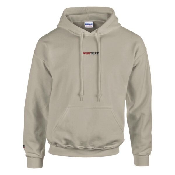zand kleurige hoodie met I love Utrecht opdruk, perfect cadeau voor een verjaardag, vaderdag of voor de echte Utrechter.