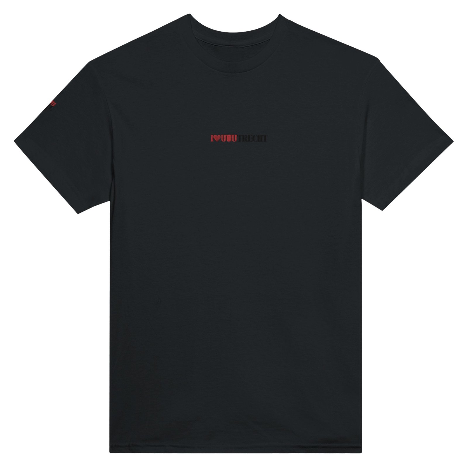 Heavyweight Unisex Crewneck T-shirt I love UUUtrecht geborduurd