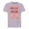 t-shirt vrolijk pasen. Leuk om cadeau te geven voor pasen. In diverse pastelkleuren paars lila