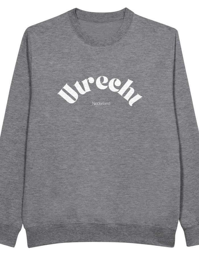 Unisex Sweatshirt met ronde hals met Utrecht print opdruk in witte letters