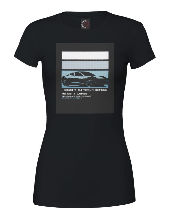 I bought my Tesla before Elon went crazy T-Shirt met blauwe print