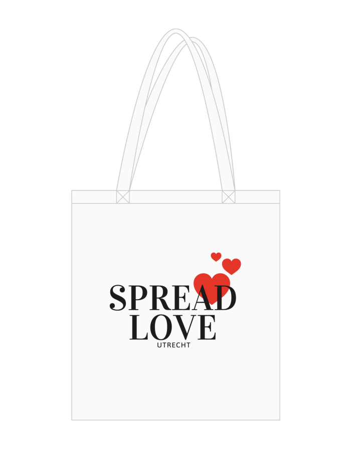 Spread Love Utrecht Eco-Vriendelijke draagtas met lange handvatten print